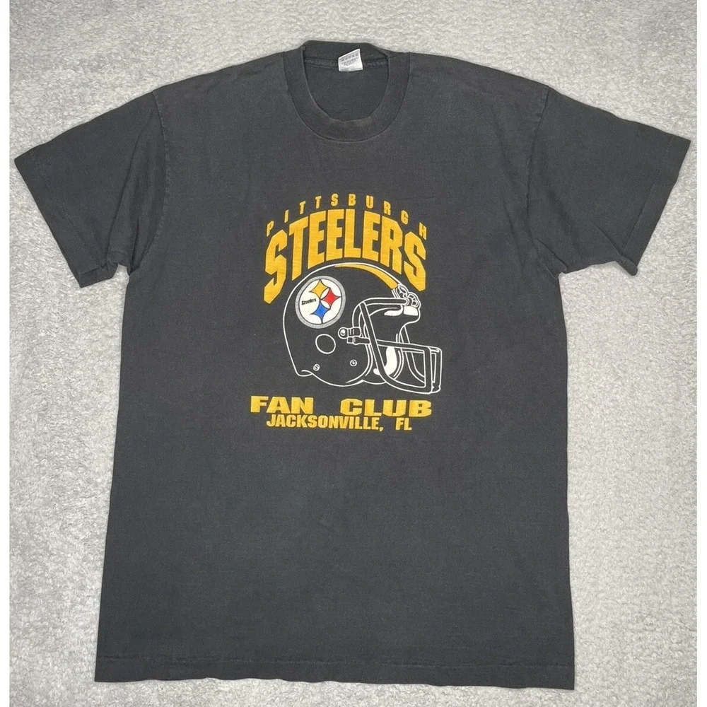 VTG Pittsburgh Steelers Fan Club Jacksonville T-Shirt Mens XL Single Stitch USA